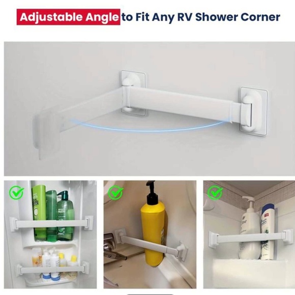 RV Shower Corner Storage Bars 3 NIP - Picture 4 of 7